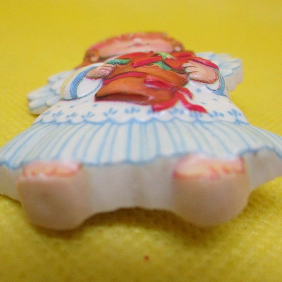 Poinsettia Angel Brooch Resin Angel With A Poinsettia Plant Angel Brooch - Picture 6 of 10